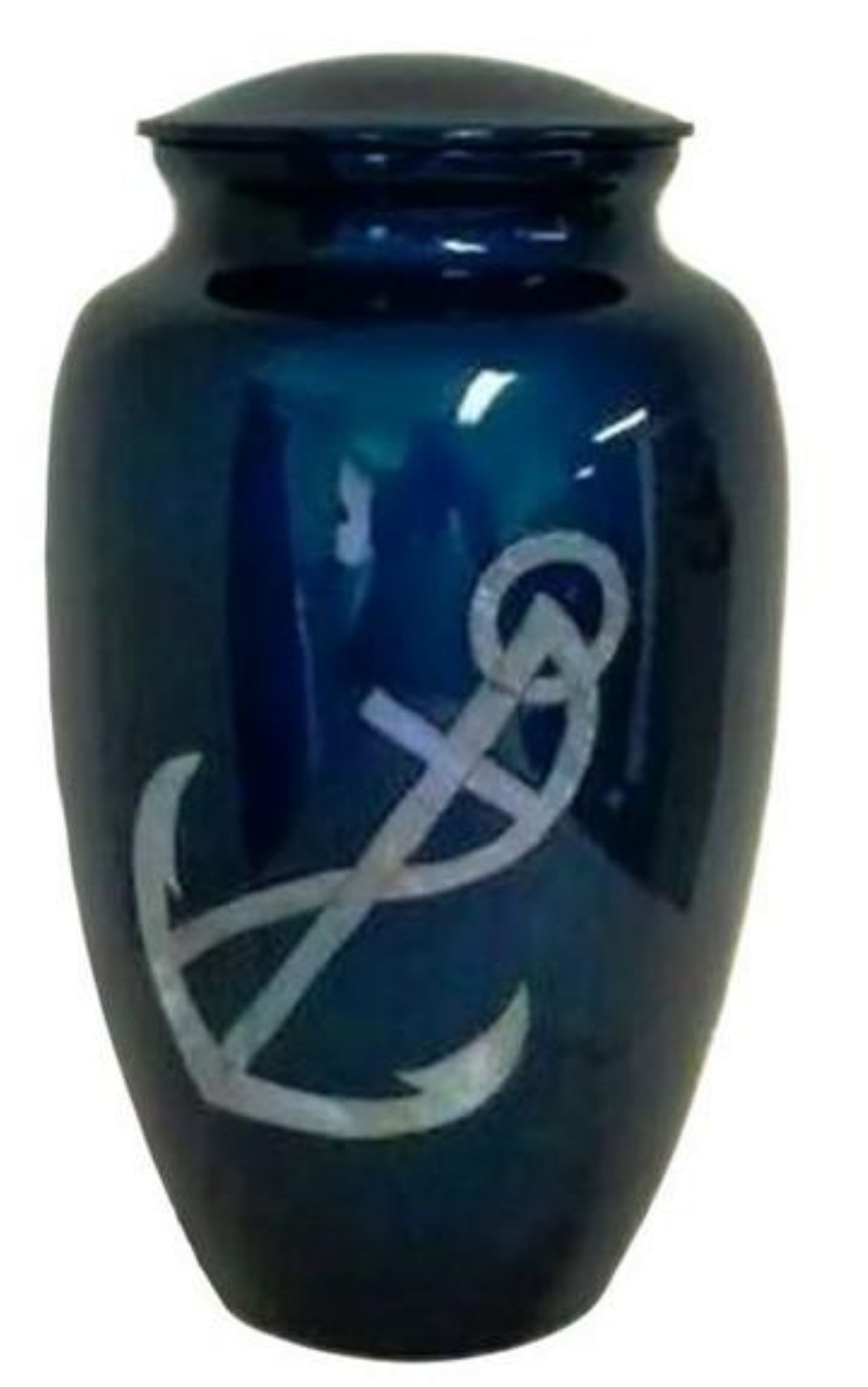 Anchor on Blue, Mother of Pearl, Cremation Urn, Memory Lane Urns