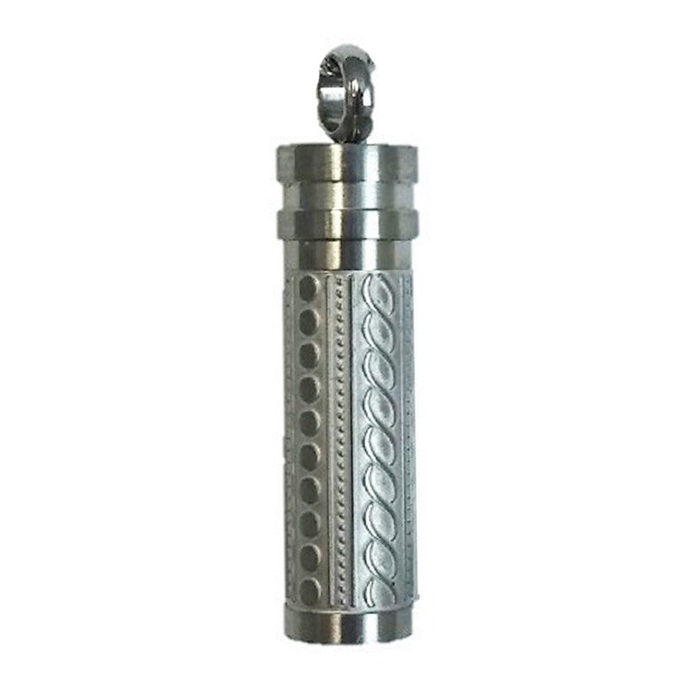 Fancy Cylinder, Stainless Steel, Cremation Pendant