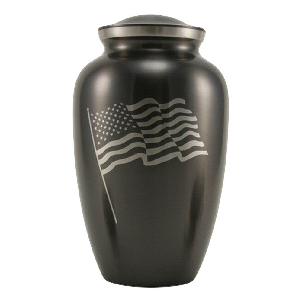 Slate Classic Flag Cremation Urn
