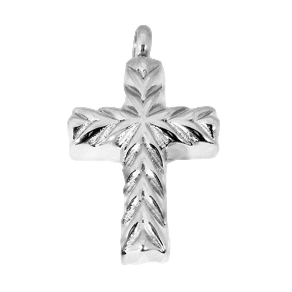 Cut Cross, Stainless Steel, Cremation Pendant