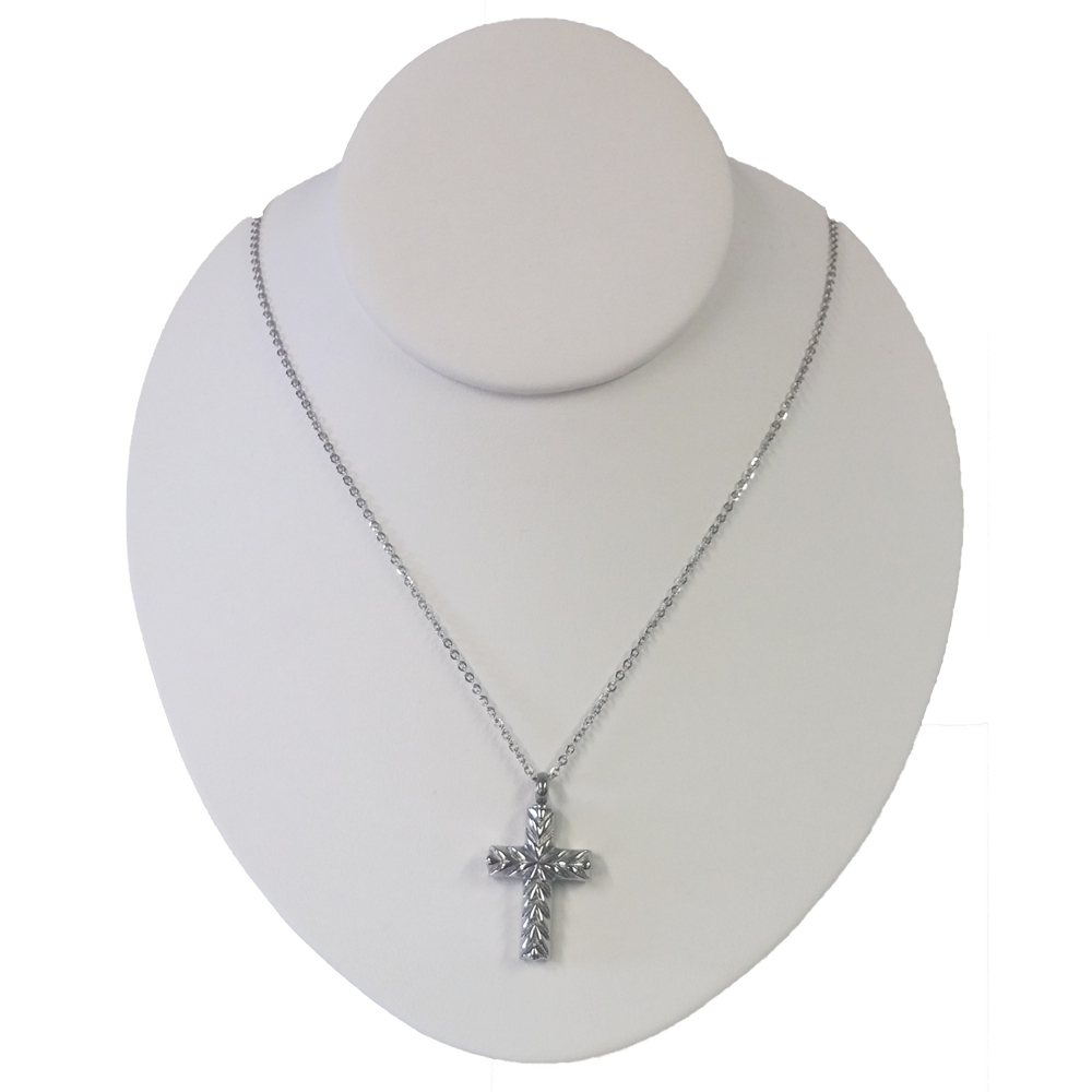 Stainless Steel Cut Design Cross Cremation Pendant