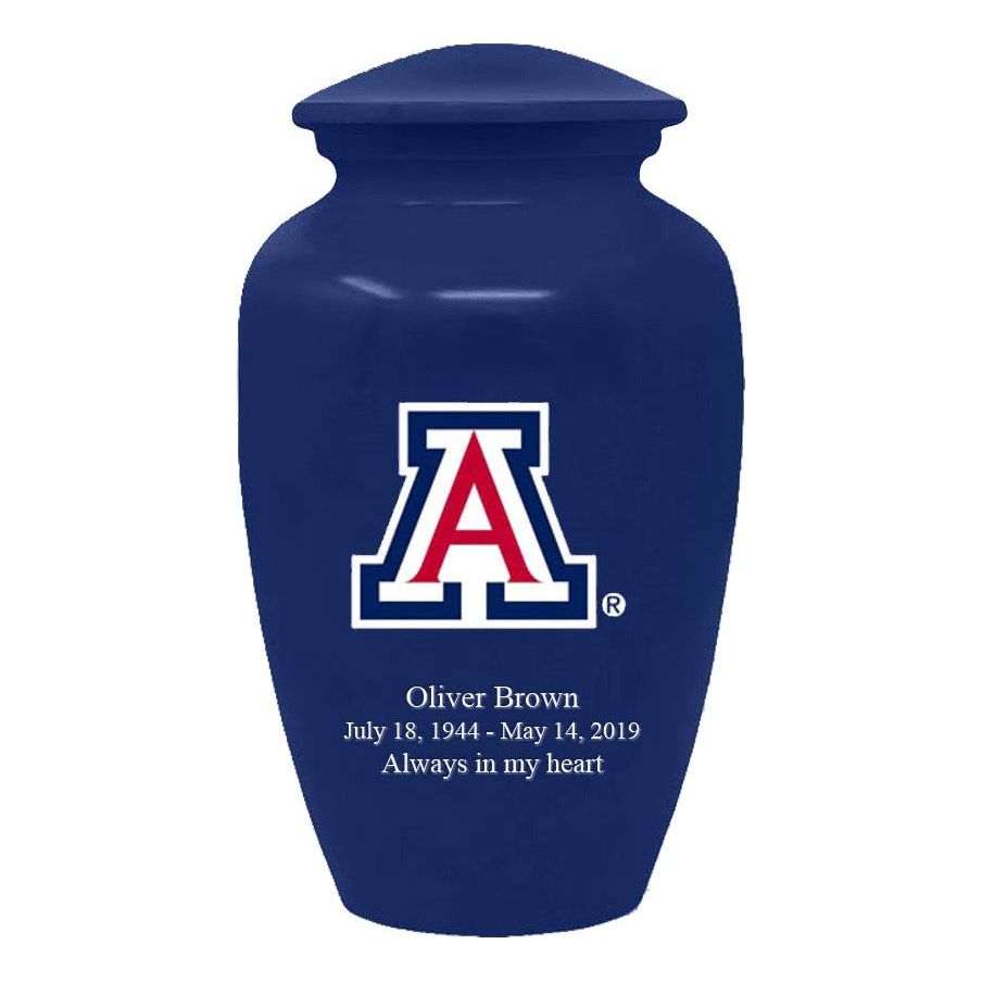 University of Arizona Cremation Urn, Arizona Adult Ash Urn, Can be Engraved