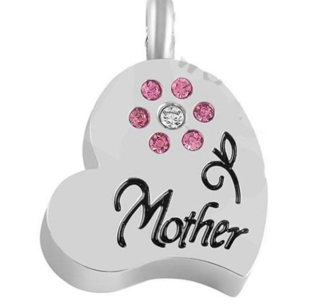 Mother, Flower Heart, Cremation Pendant