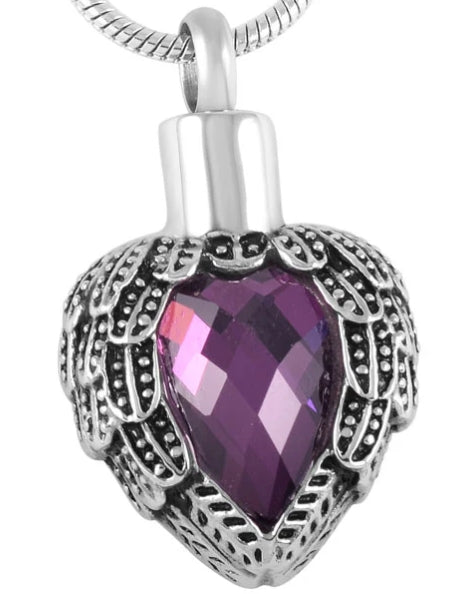 Angel Wings, Stainless Steel, Cremation Pendant