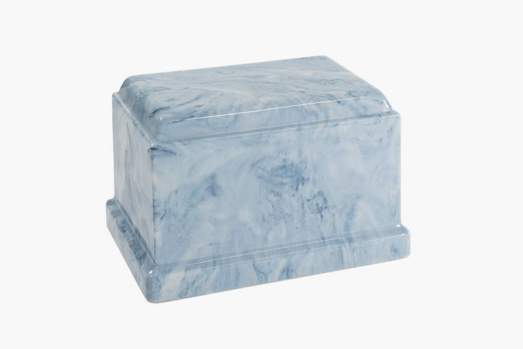 Sky Blue, Cultured Marble Cremation Urn, Memory Lane Urns