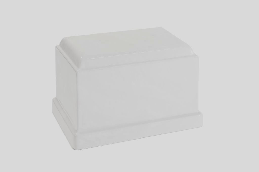 White, Cultured Marble Cremation Urn, Memory Lane Urns