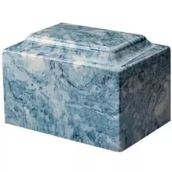 Sky Blue, Cultured Marble Cremation Urn, Memory Lane Urns