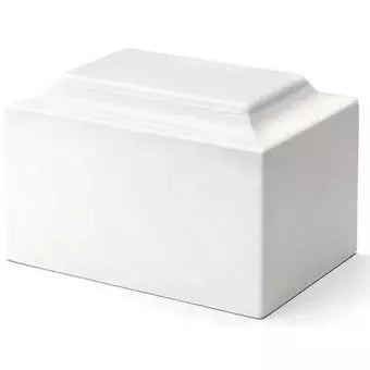 White, Cultured Marble Cremation Urn, Memory Lane Urns