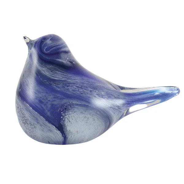Blown Glass, Blue, Lyrical Songbird Ash Cremation Keepsakes