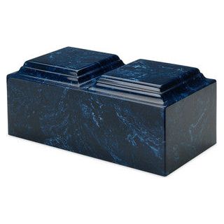 Navy, Companion Cultured Marble Cremation Urn, Adult Ash Urn, Memory Lane Urns