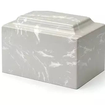 Silver/Grey, Cultured Marble Cremation Urn, Memory Lane Urns