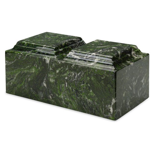 Verde, Companion Cultured Marble Cremation Urn, Adult Ash Urn, Memory Lane Urns